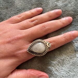 Moonstone Teardrop Ring